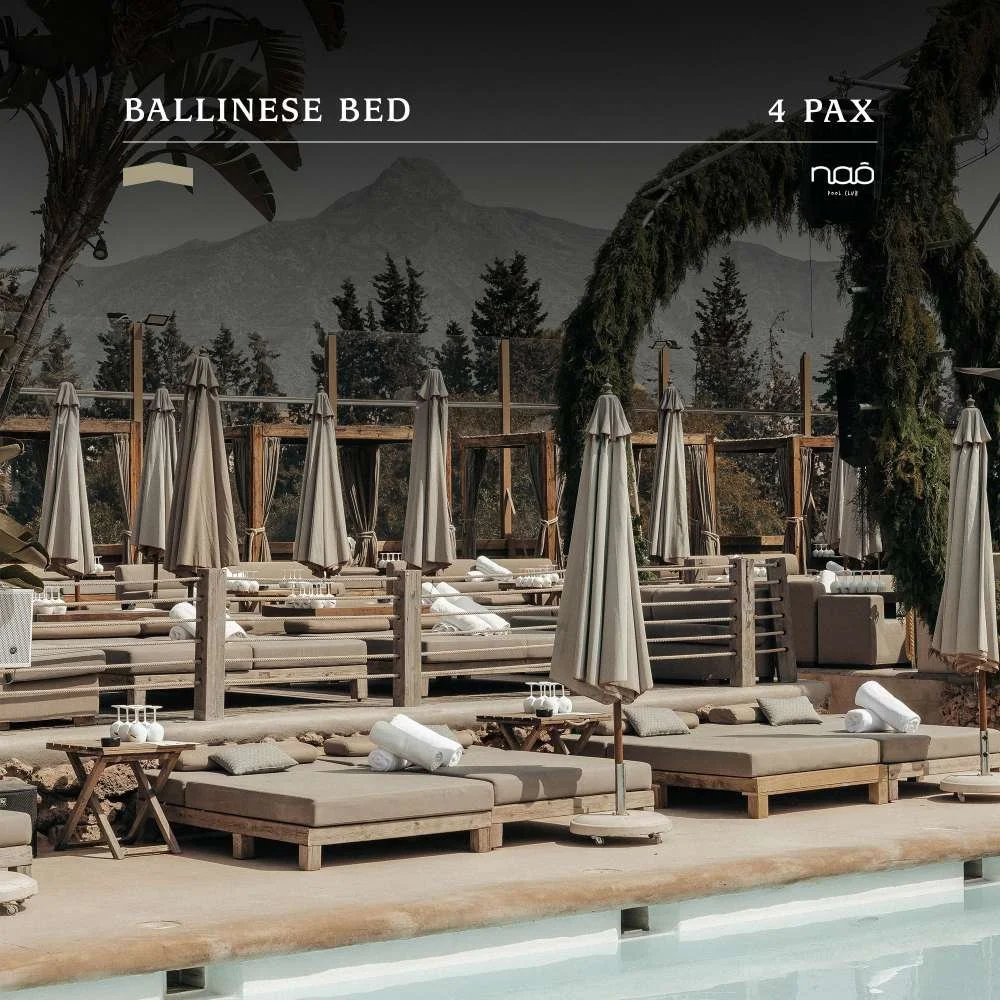 Balinesisk bädd på Nao Pool Club Marbella