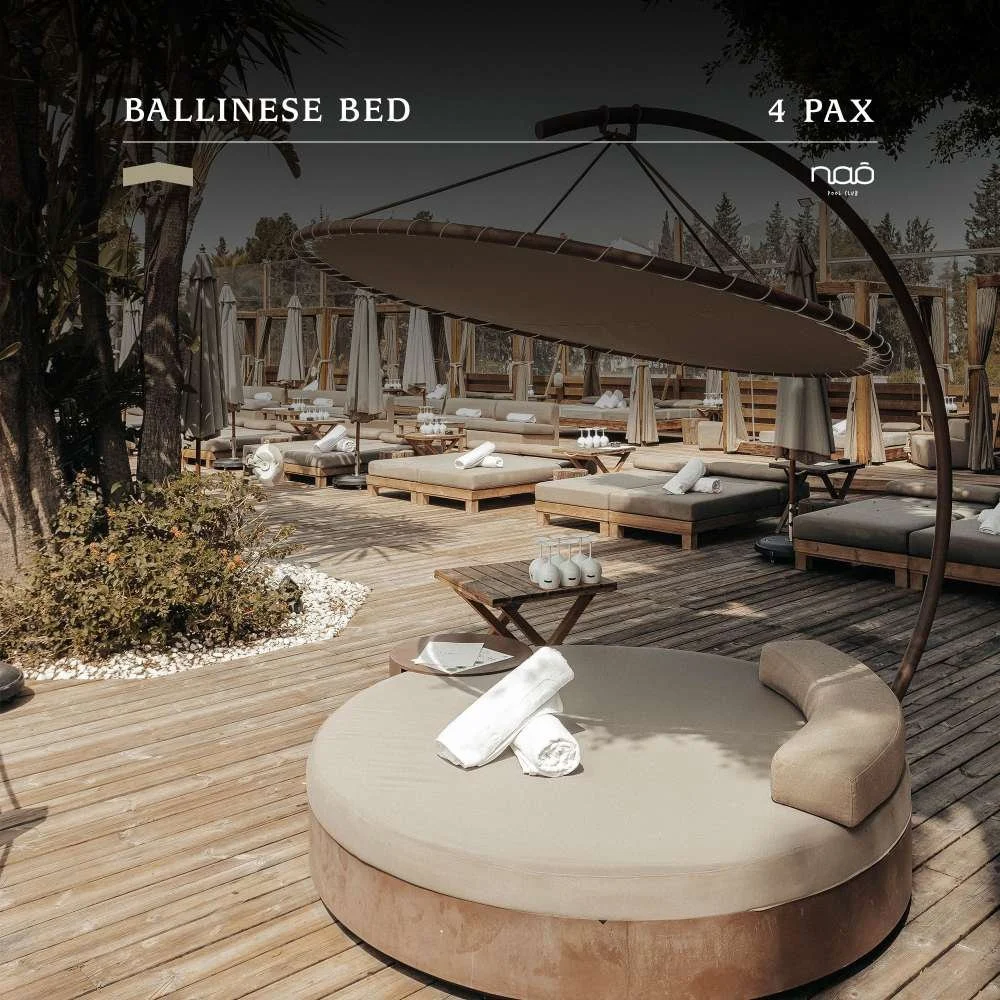 Balinesisk bädd på Nao Pool Club Marbella