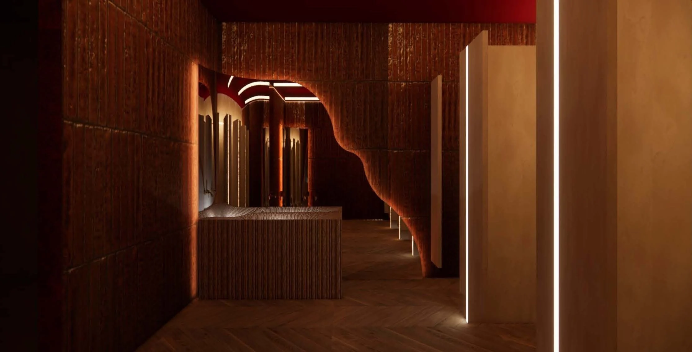 Couloir intérieur éclairé d’Etnia Madrid