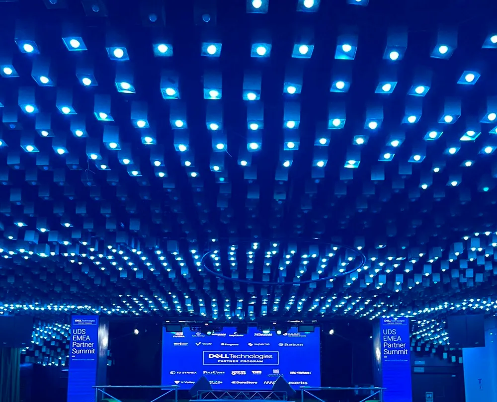 LED ceiling above the auditorium at Oh My Club Madrid