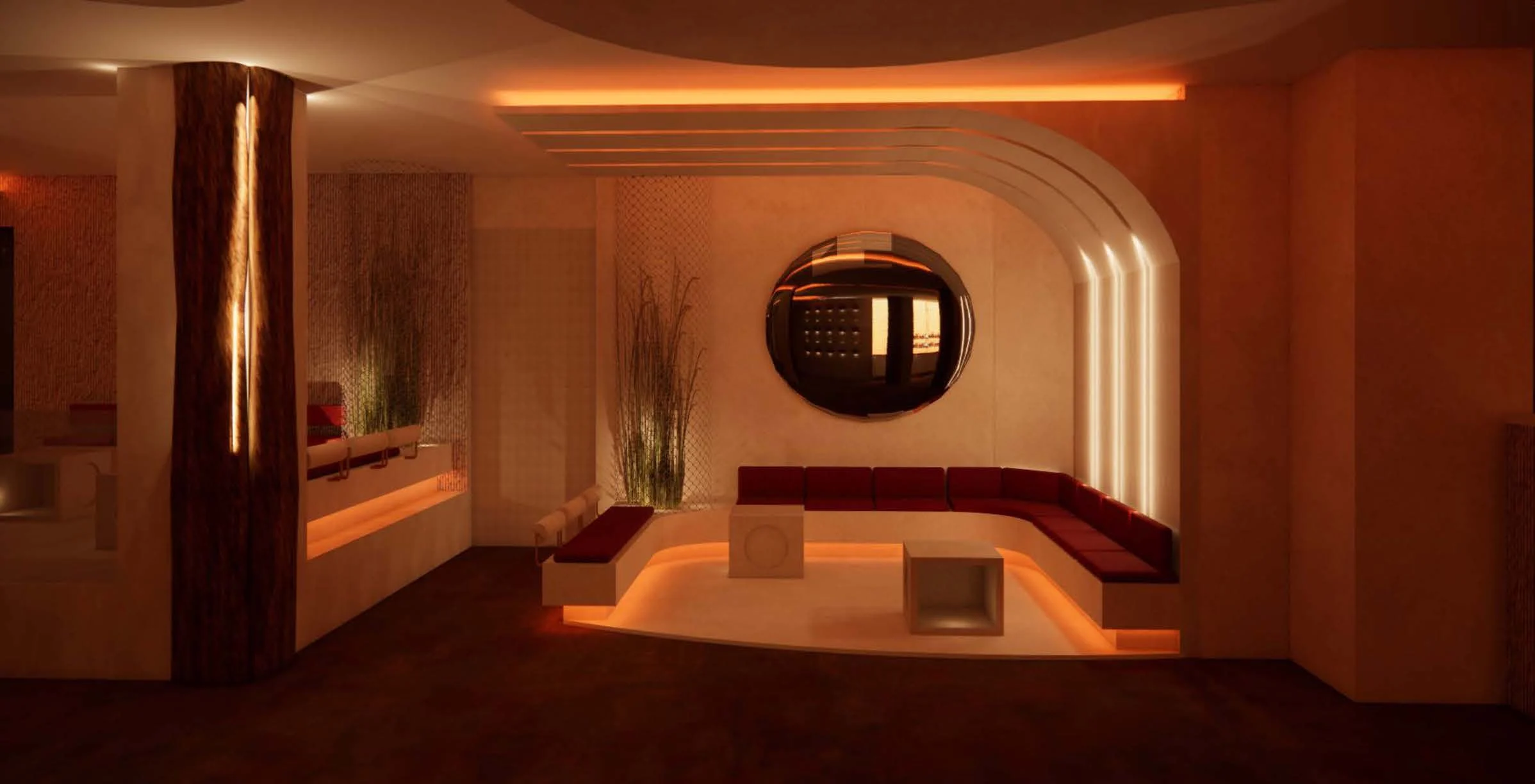Espace VIP avec canapés d’Etnia Madrid